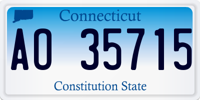 CT license plate AO35715