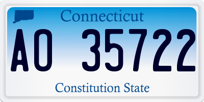 CT license plate AO35722