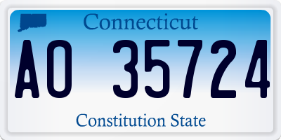 CT license plate AO35724