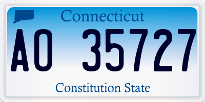 CT license plate AO35727