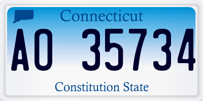 CT license plate AO35734