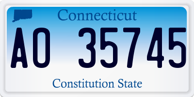 CT license plate AO35745