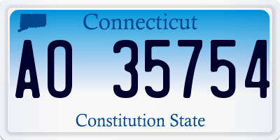 CT license plate AO35754