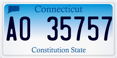 CT license plate AO35757