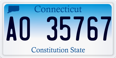 CT license plate AO35767