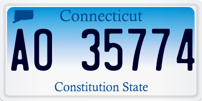 CT license plate AO35774