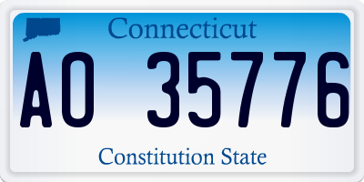CT license plate AO35776