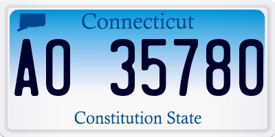 CT license plate AO35780