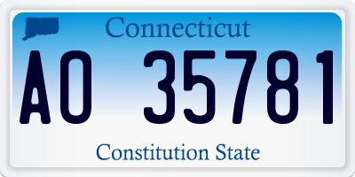 CT license plate AO35781