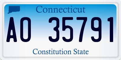 CT license plate AO35791