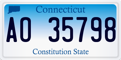 CT license plate AO35798