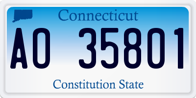 CT license plate AO35801
