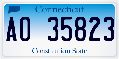 CT license plate AO35823
