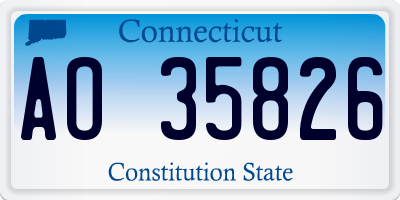 CT license plate AO35826