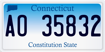 CT license plate AO35832