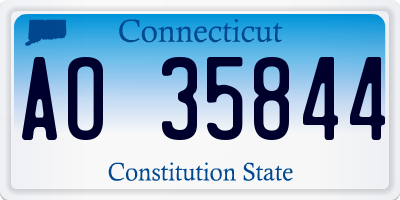 CT license plate AO35844