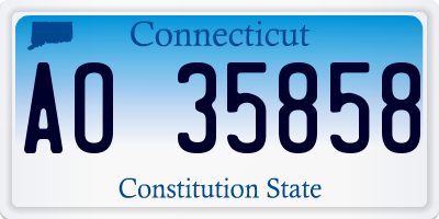 CT license plate AO35858