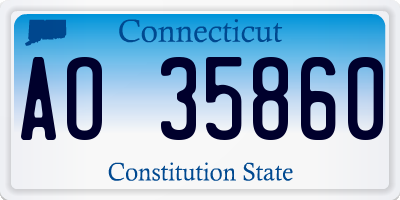 CT license plate AO35860