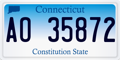 CT license plate AO35872