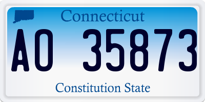 CT license plate AO35873
