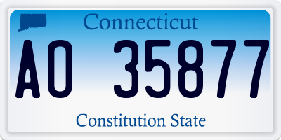 CT license plate AO35877