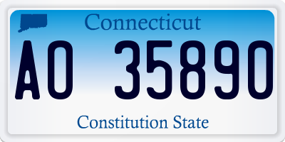 CT license plate AO35890