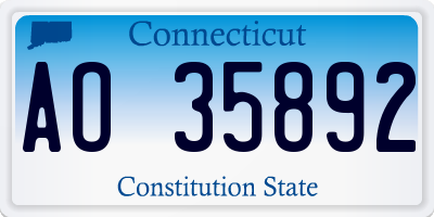 CT license plate AO35892