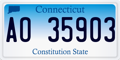 CT license plate AO35903