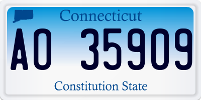 CT license plate AO35909
