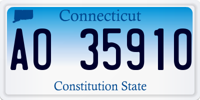 CT license plate AO35910