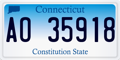 CT license plate AO35918