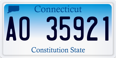 CT license plate AO35921
