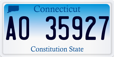 CT license plate AO35927
