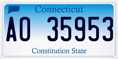CT license plate AO35953