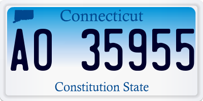 CT license plate AO35955