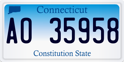 CT license plate AO35958