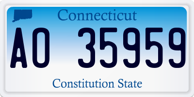 CT license plate AO35959