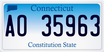 CT license plate AO35963