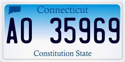 CT license plate AO35969