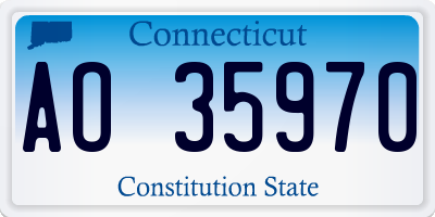 CT license plate AO35970