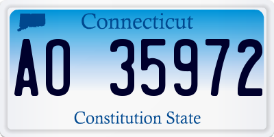 CT license plate AO35972