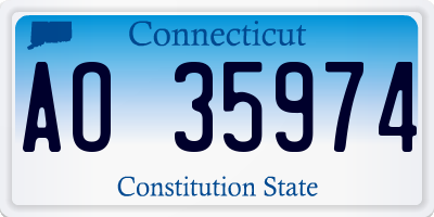 CT license plate AO35974