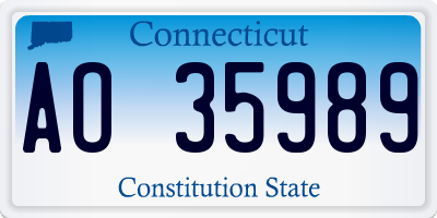 CT license plate AO35989