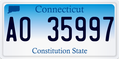 CT license plate AO35997