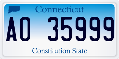 CT license plate AO35999