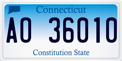 CT license plate AO36010