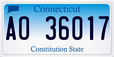 CT license plate AO36017