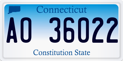 CT license plate AO36022