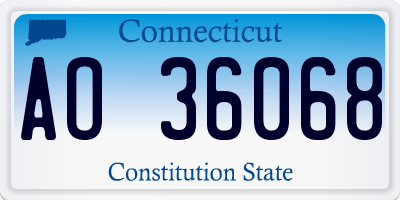 CT license plate AO36068