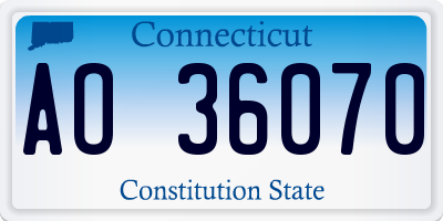 CT license plate AO36070